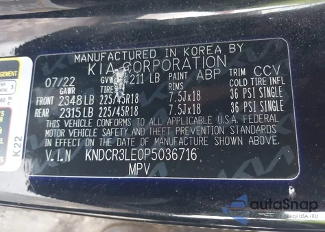 2023 Kia Niro Ex Touring z USA, uszkodzony, nr VIN KNDCR3LE0P5036716